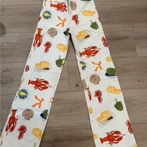 Bailey Rose Bon Appetit Printed Women’s Pants Size XS Novelty Cooking NEW